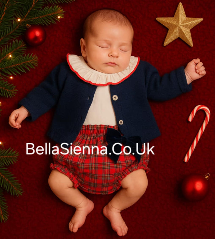 Mac iIusion Three Piece Girls Tartan Jam Pants Set With Cardigan - 9118