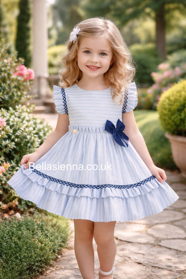 Miranda Blue, White & Navy Dress - 0609