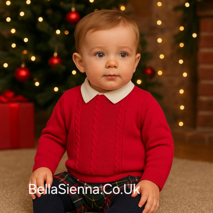 Mayoral Jumper Shirt and checked shorts set for newborn boy 2218