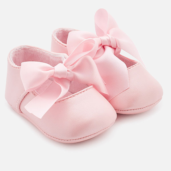 Mayoral Baby Pink Patent Pram Bow Shoes - 9930