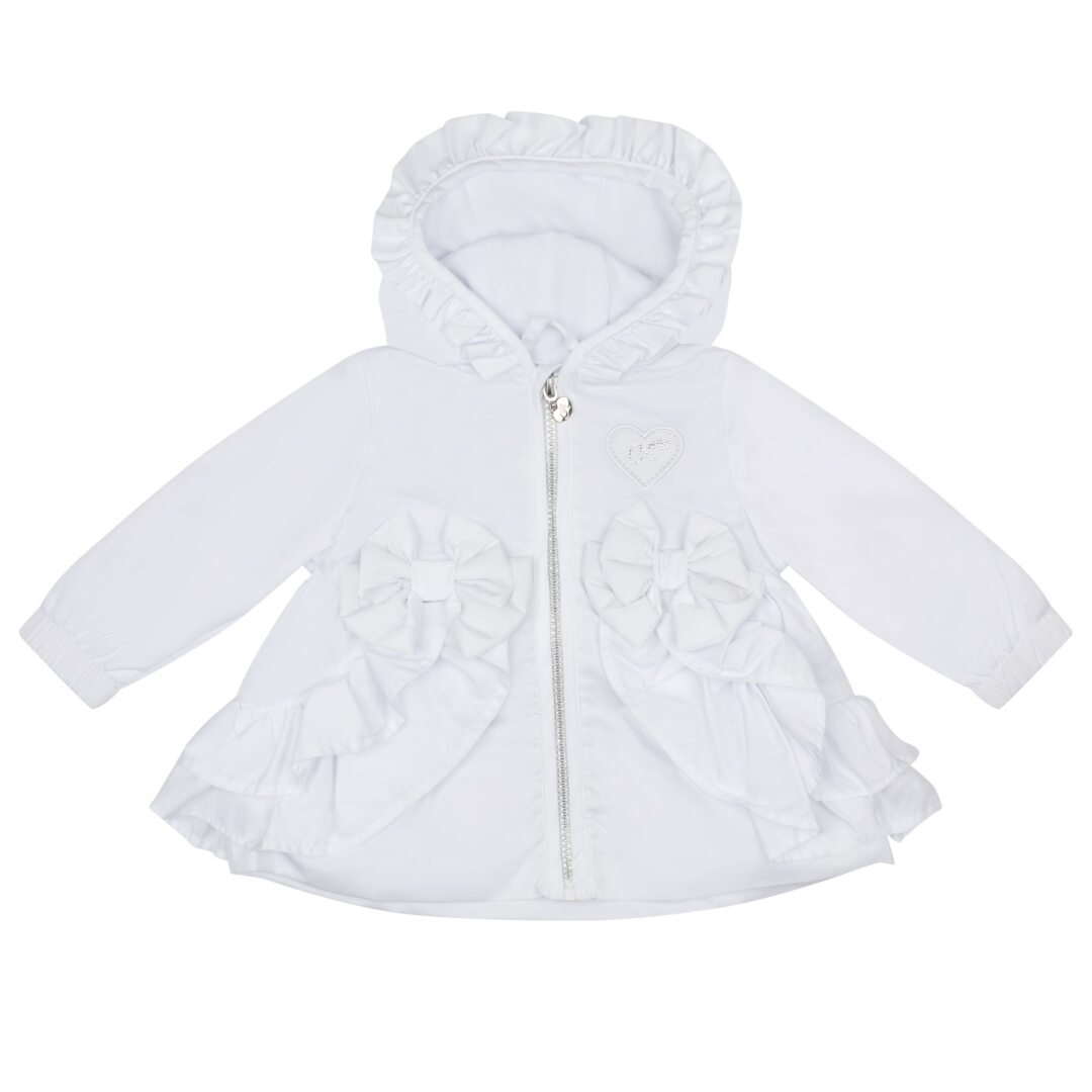 Little A White "JILLIE" Frill Baby Jacket - LA24101