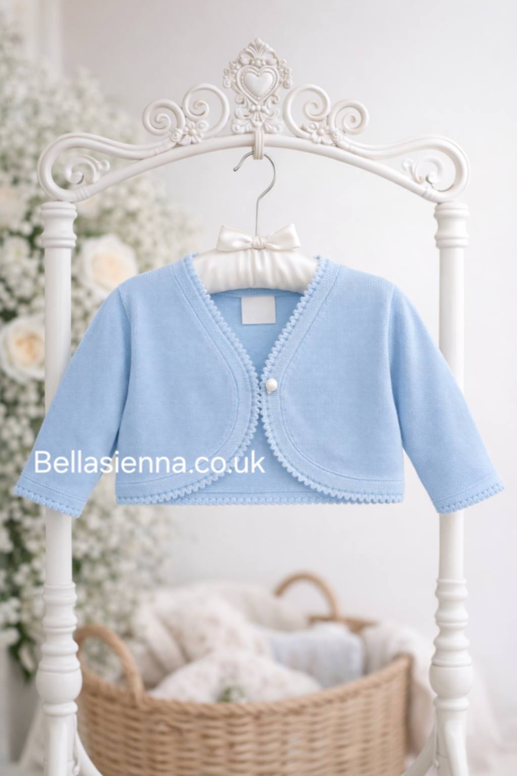 Girls 100% Cotton Baby Blue Bolero Cardigan -2428