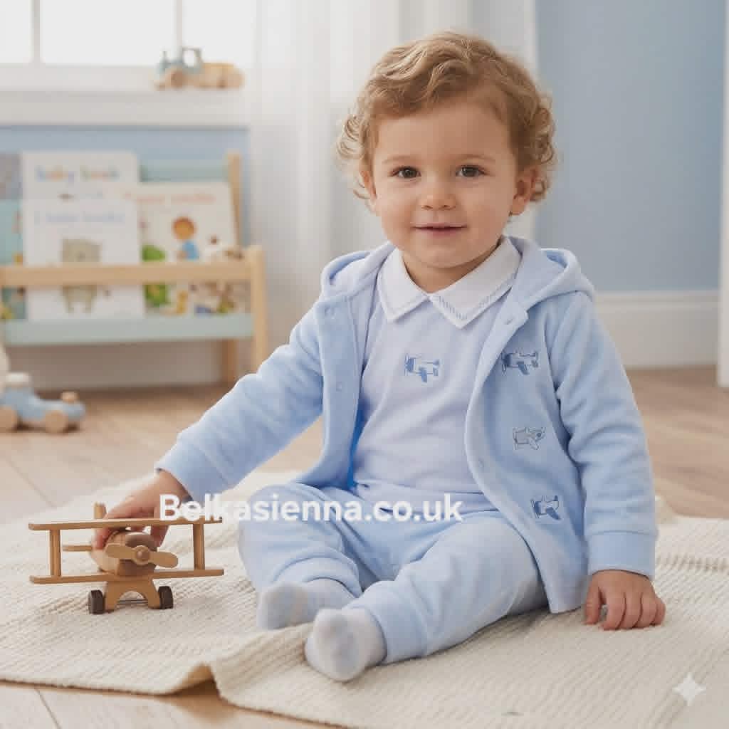 Blues Baby 3 Piece Airoplane Velour Set  - BB0170