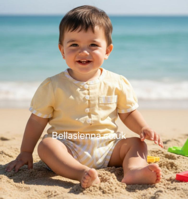 Dbb Collection Yellow & White Boys Shorts Set - 10205 - Summer