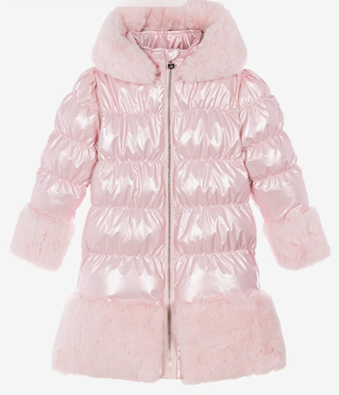 PRE-ORDER ..... GIORGIO BAMBINI Girls Pink Fur Trim Coat