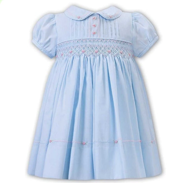 Sarah Louise Blue Hand Smocked Dress - 012255