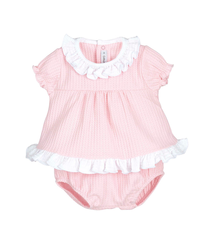 Calamaro Baby Pink & White Jam Pants Set - 11273