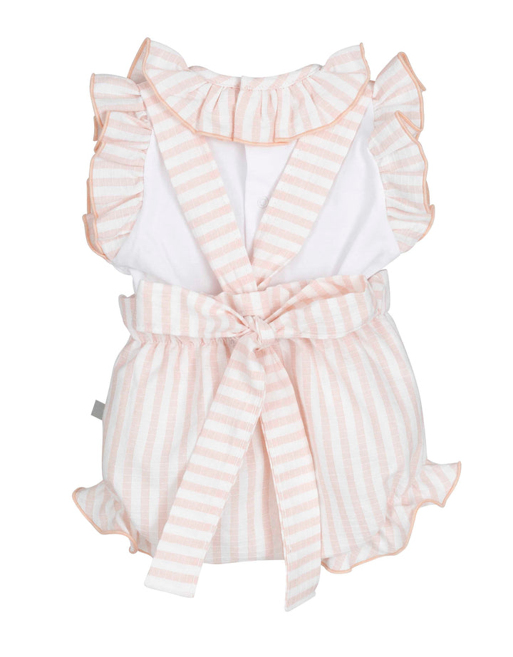 Calamaro Baby Peachy Pink Two Piece Set With Bow Back - 11303