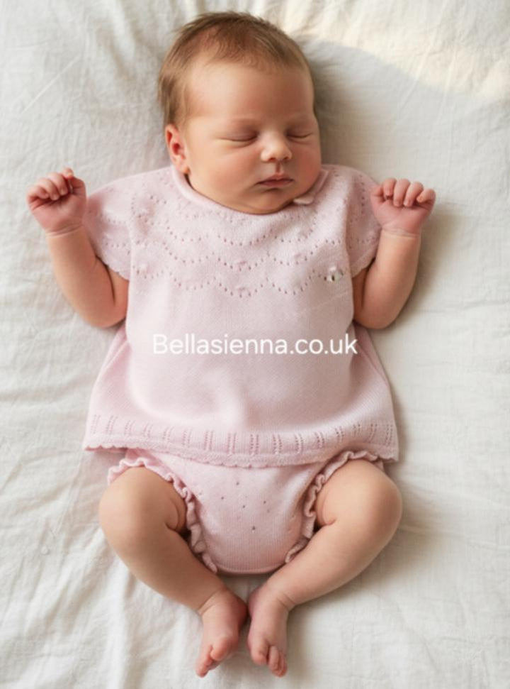 Mayoral Baby Girls Fine Knit Two Piece Jam Pant Set Pink 1210