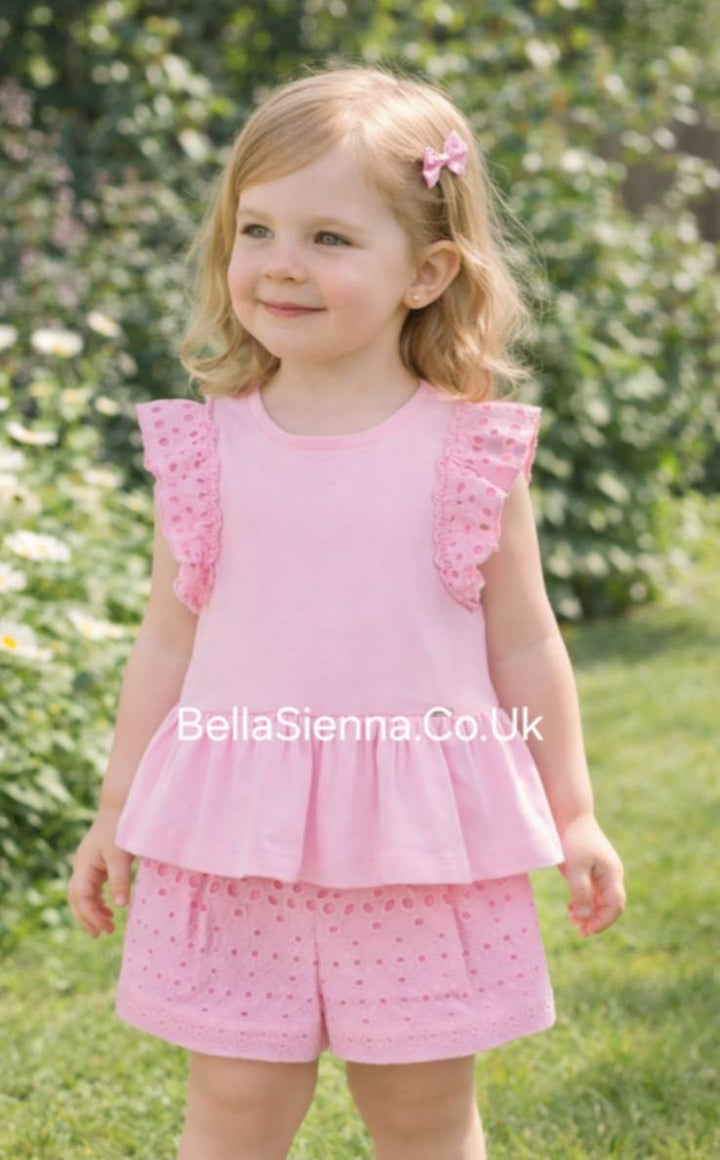 Mayoral Perforated Bermuda Shorts set - 1246 - Rose Pink
