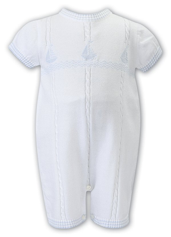 Sarah Louise Fine Knitted Summer Baby Boys Romper 008147