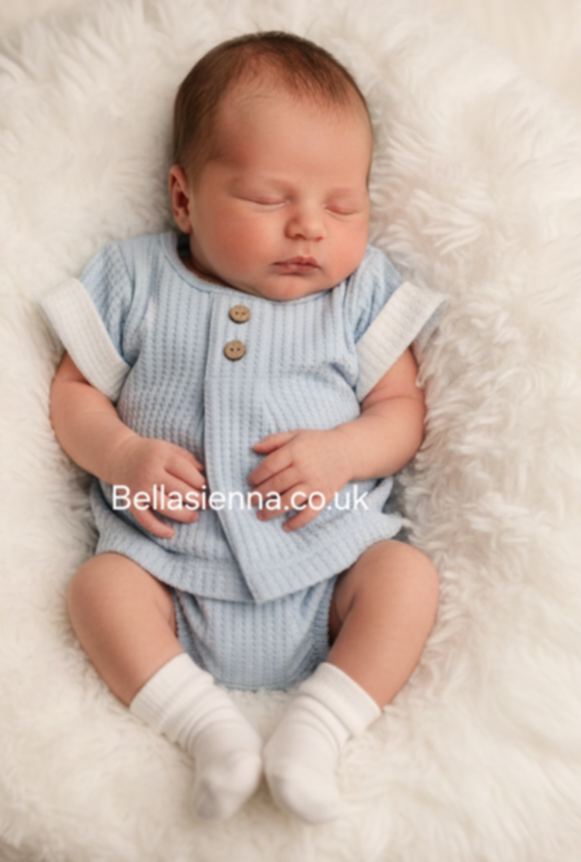 Calamaro Baby Boys Blue Two Piece Jam Pants Set - 11274