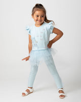 Caramelo Kids Sky Blue Pearl Vanity Leggings Set - 0114127