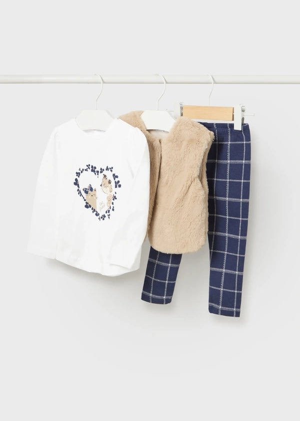 Mayoral Baby 3 piece set with fur gilet 2766