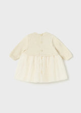 Mayoral Newborn combined tricot and tulle dress 2858