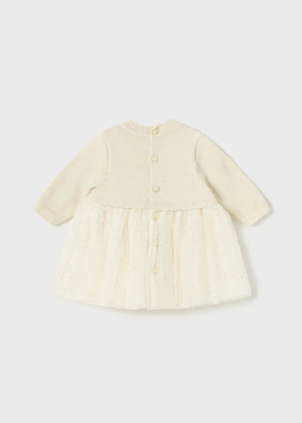 Mayoral Newborn combined tricot and tulle dress 2858