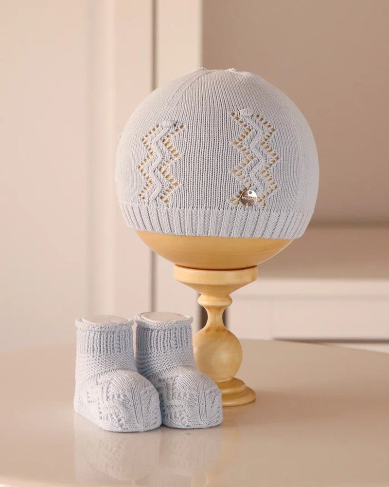 Leo King Boys Baby Blue Hat And Booties 1325