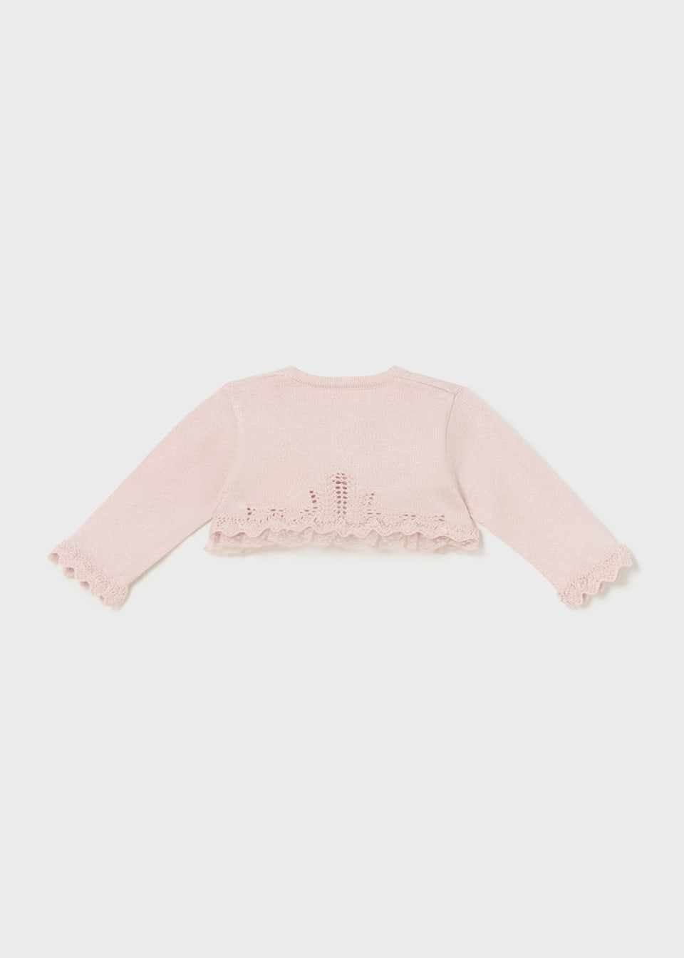 Mayoral Newborn Formal Pink Lace Cardigan - 1377 - 22 - Nude