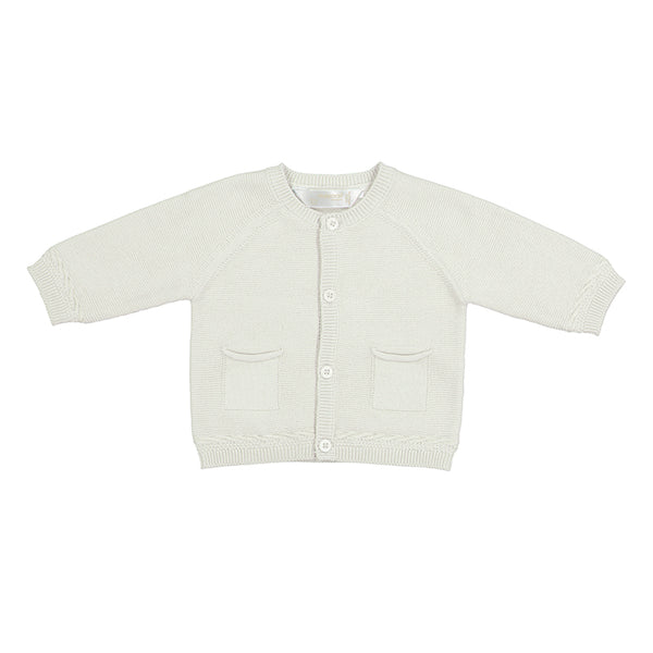 Mayoral Baby Boys White Knitted Cardigan - 1393