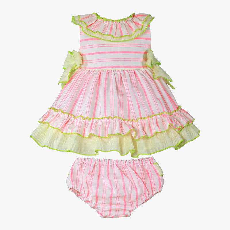 Miranda Baby Girls Neon Stripe Dress & Pants Set - 152/VB