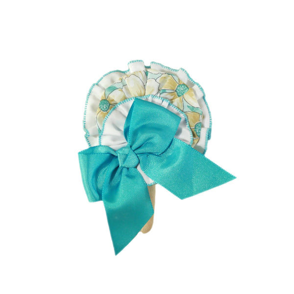 Miranda Turquoise & White Floral Headband / Hair Clip 1631, To Match Dress - 618 V
