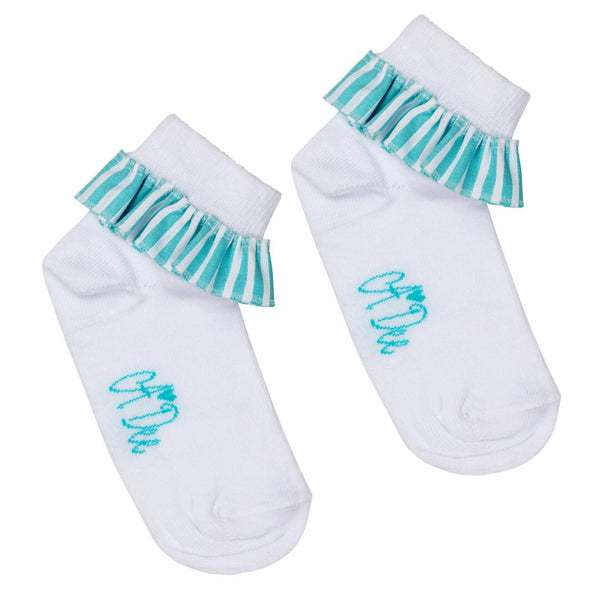 A Dee "OCTAVIA" Stripe Frill Ankle Socks- S244923