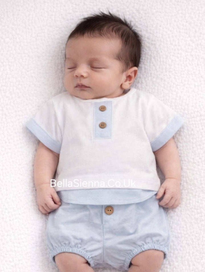 Calamaro Baby Boys Blue & White Stripe Set - 17930