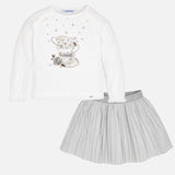 Mayoral Girls Skirt Set Silver - 4980