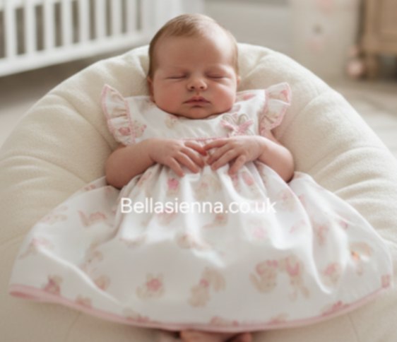 Mayoral Baby Girls Bunny Rabbit Print Dress & Satin Nappy Cover - 1807