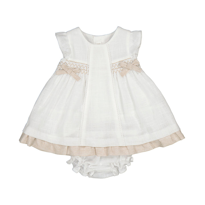 Mayoral Ivory & Beige Dress & Pants Set - 1828
