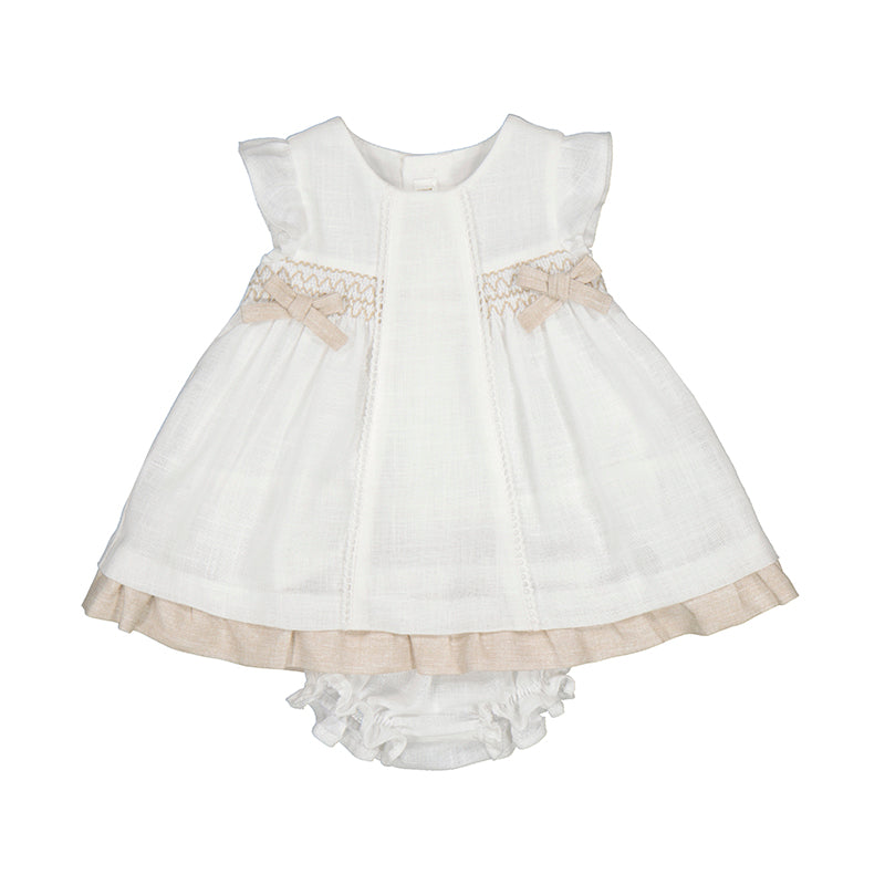 Mayoral Ivory & Beige Dress & Pants Set - 1828