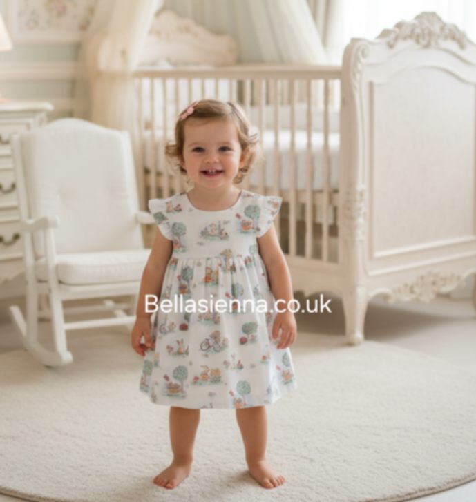 Mayoral Baby Girls Bunny Rabbit Print Dress & Matching Pants Set - 1869