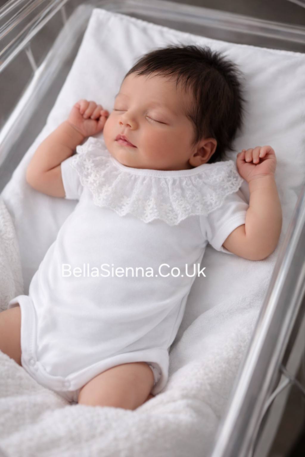 Calamaro Baby Ivory Lace Collar Vest Top - 19109