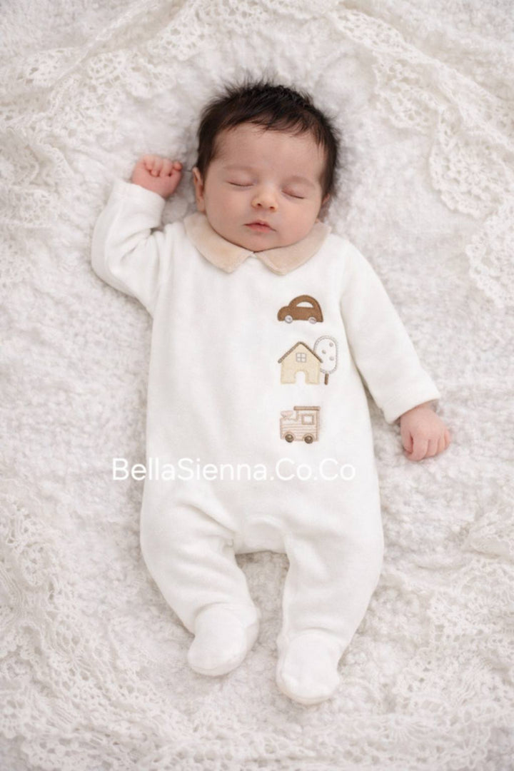 Mayoral Baby Boys Velour Sleepsuit 2716