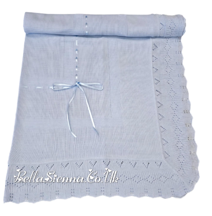 Bella Sienna Baby Blue Fine Knitted Luxury Shawls - 2027