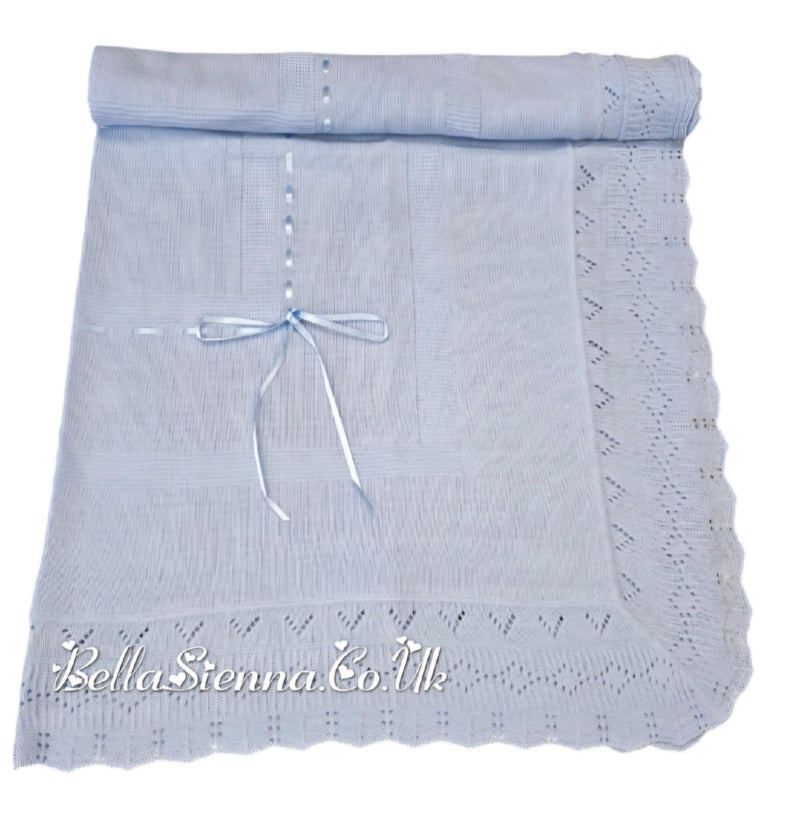 Bella Sienna Baby Blue Fine Knitted Luxury Shawls - 2027