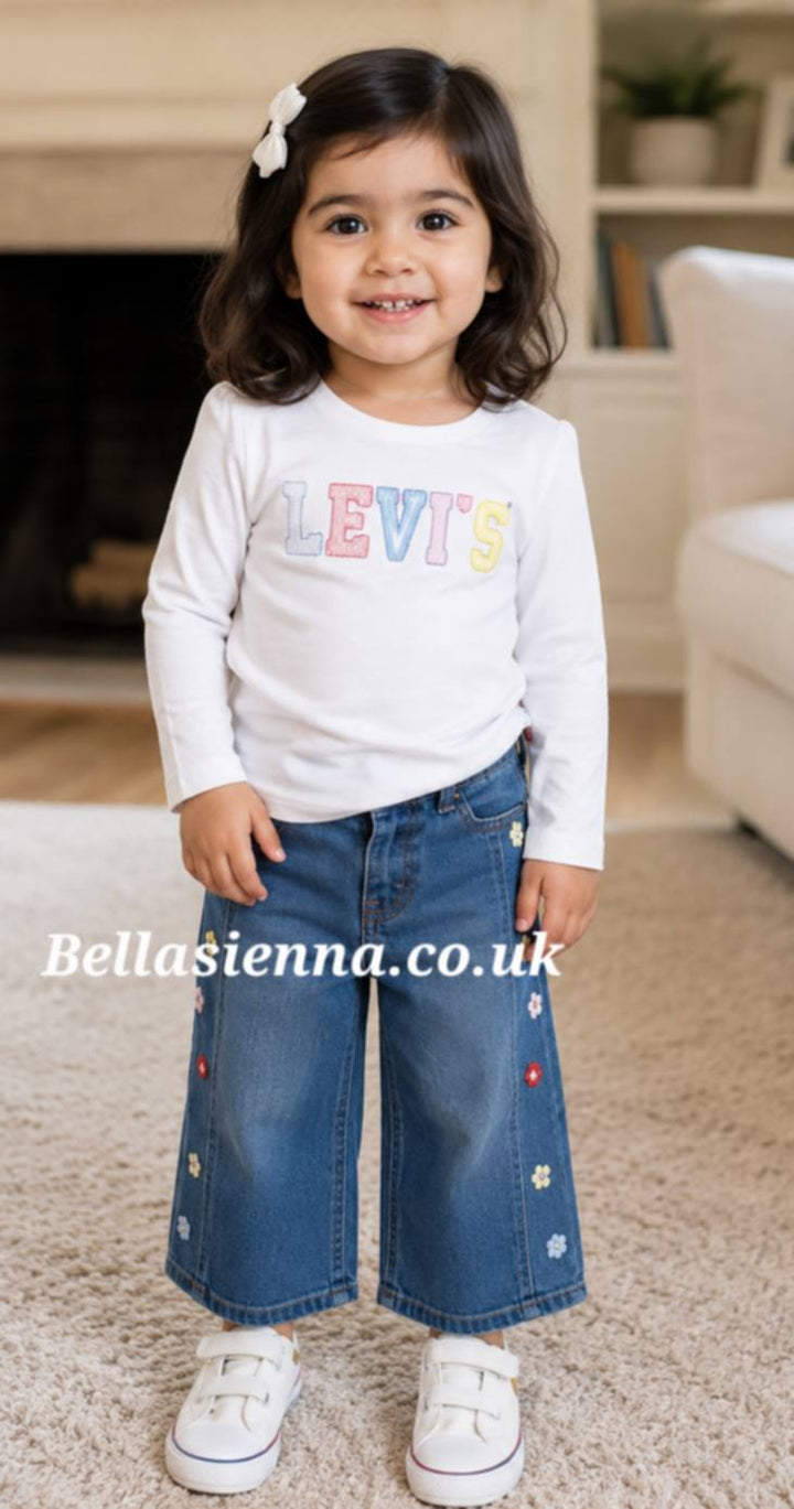 Levi's Girls Pretty Long Sleeved Top & Jeans Set - 1EP021-W8J