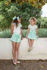 Naxos White & Green Shorts Set - 7366