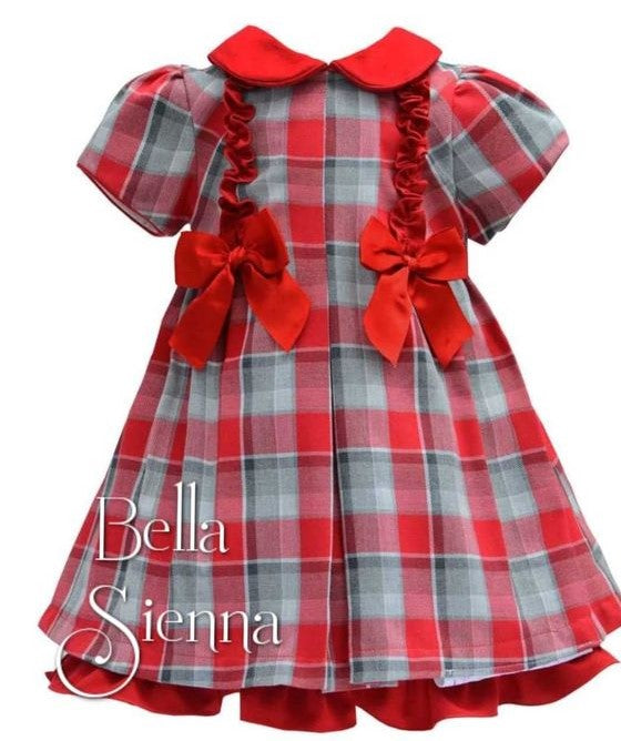 Pretty Originals Red Check Bow Dress - MC01158