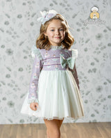 Abuela Tata Lilac & Green Tulle Ballerina Dress - 2599400