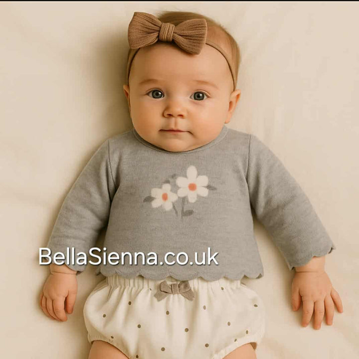 Mayoral Grey Flower Jumper & Jam Pants Set Winter - 2224