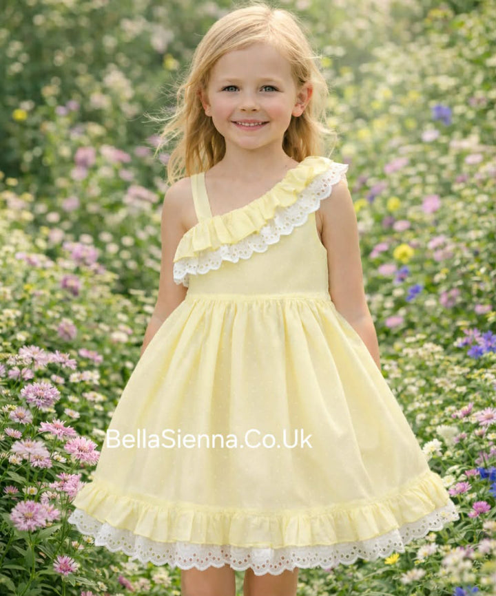 Lor Miral Lemon & White Dress - 31406