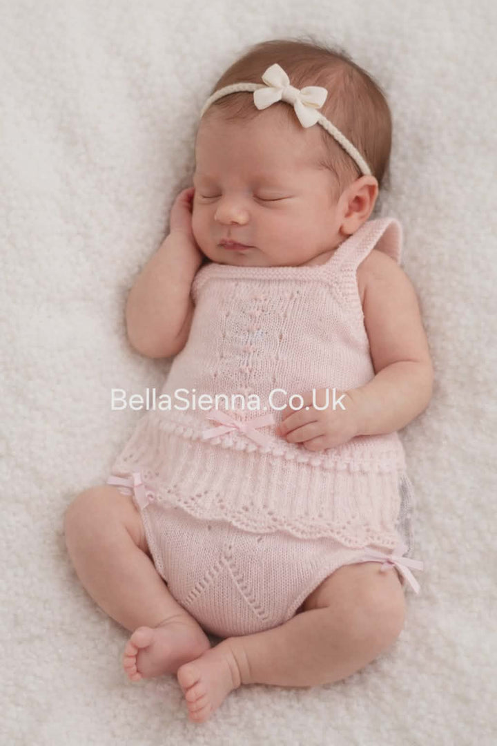 Mac iluison Baby Girls Fine Knitted Two-Piece Summer Lace Set 7259