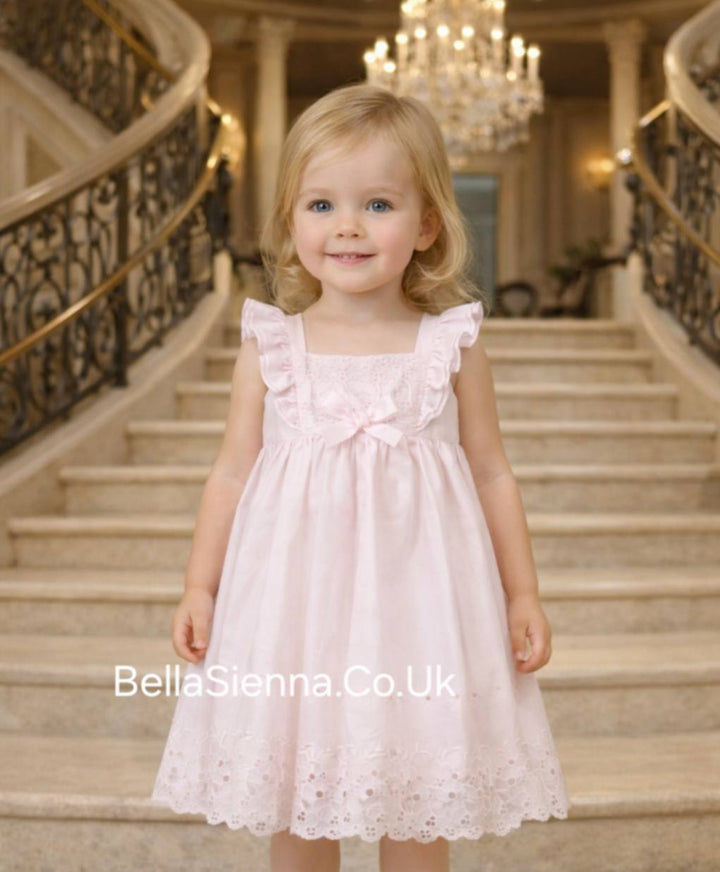 Dani by Sarah Louise Pale Pink Broderie Dress D09596