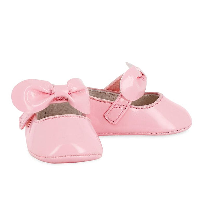 Mayoral Baby Pink Patent Pram Bow Shoes - 9286