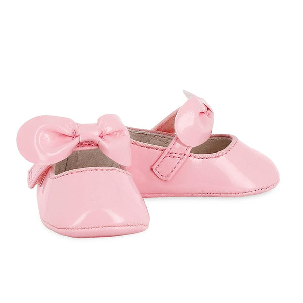 Mayoral Baby Pink Patent Pram Bow Shoes - 9286