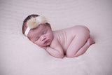 Cute Cute Gorgeous beige Fur with teddy on a soft headband - Onesize