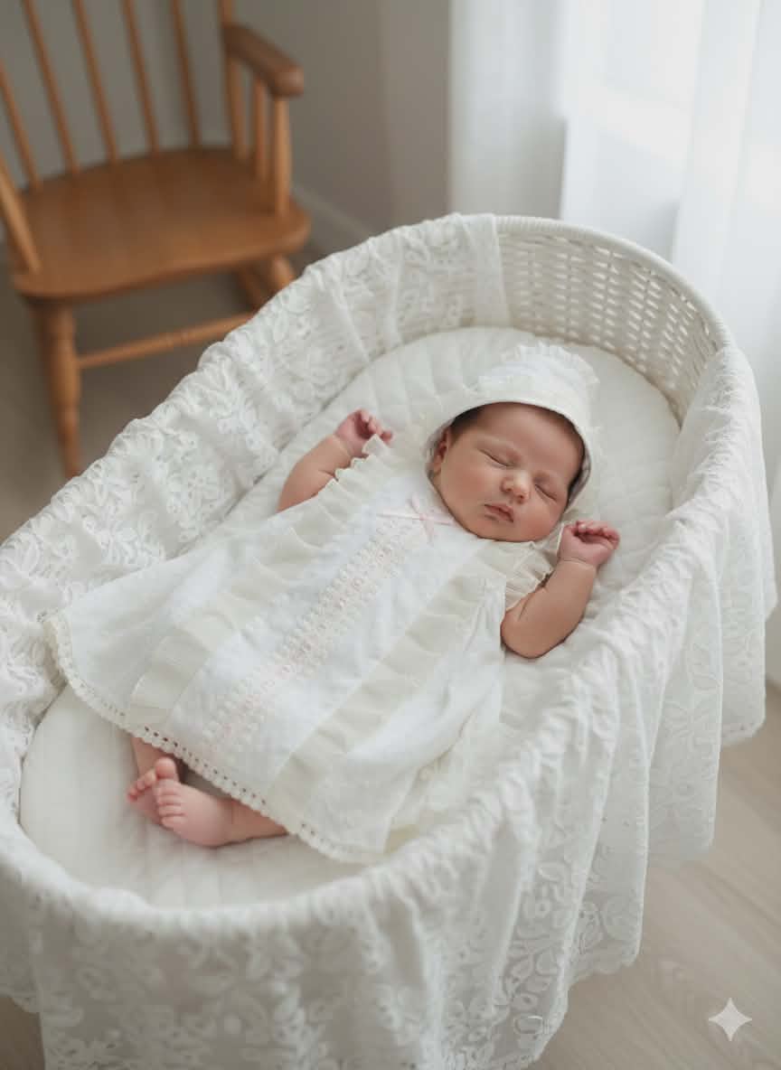 Dolce Petit Ivory/Lace Baby Girls Dress Set 2004 VGB