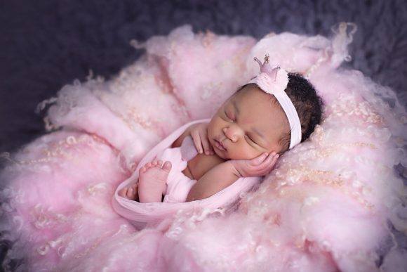 Cute Cute Pink Soft tulle ball with crown and Swarovski crystals on soft lace headband