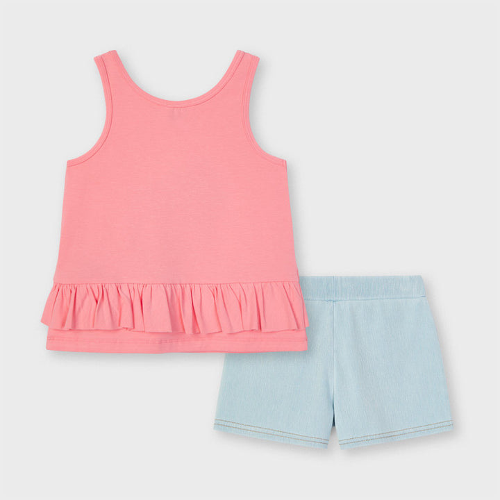 3216 Mayoral Girls Coral Shorts Set
